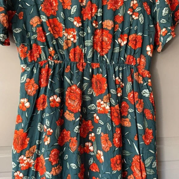 Baltic‎ Born Botega Jade Floral Midi Dress, Green Orange, L(NWOT) - Picture 9 of 15
